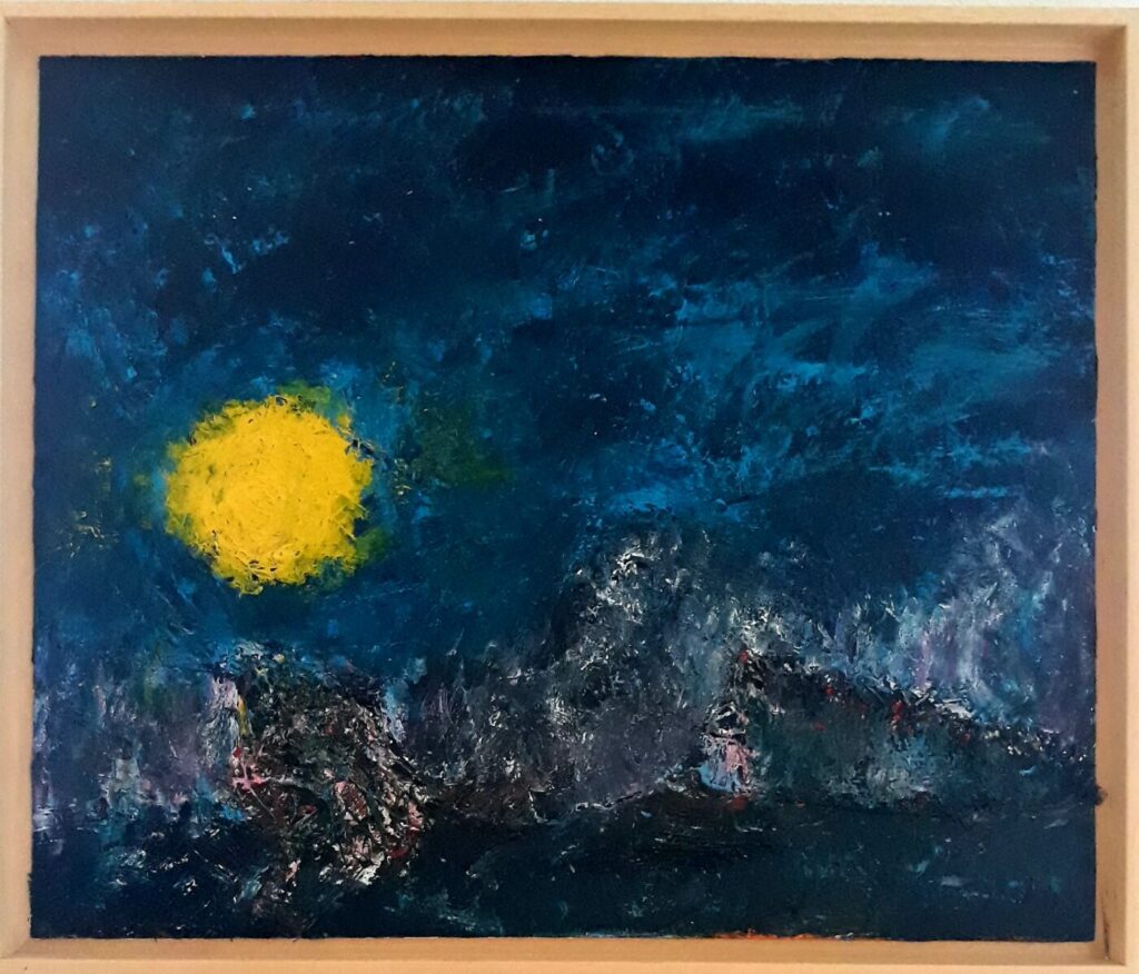 Küstenlandschaft mit Mond